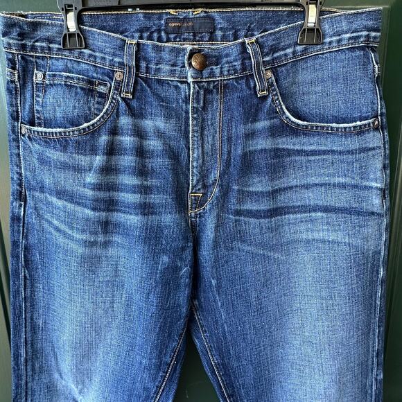 Agave Denim Copper Waterman Jeans 34x33 Made USA Relaxed Straight Distressed - Picture 2 of 9